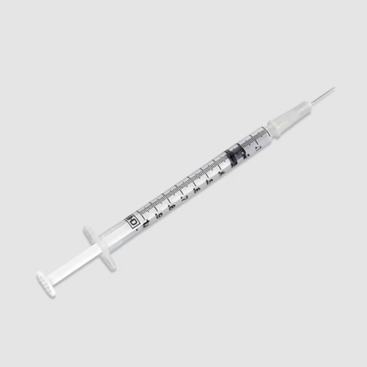 Syringe 1cc TB with Needle Slip Tip Tuberculin Syringe with Needle PrecisionGlide™ 1 mL 27 Gauge 1/2 Inch Detachable Needle Without Safety (100/BX 8BX/CS) by BD  ID 309623